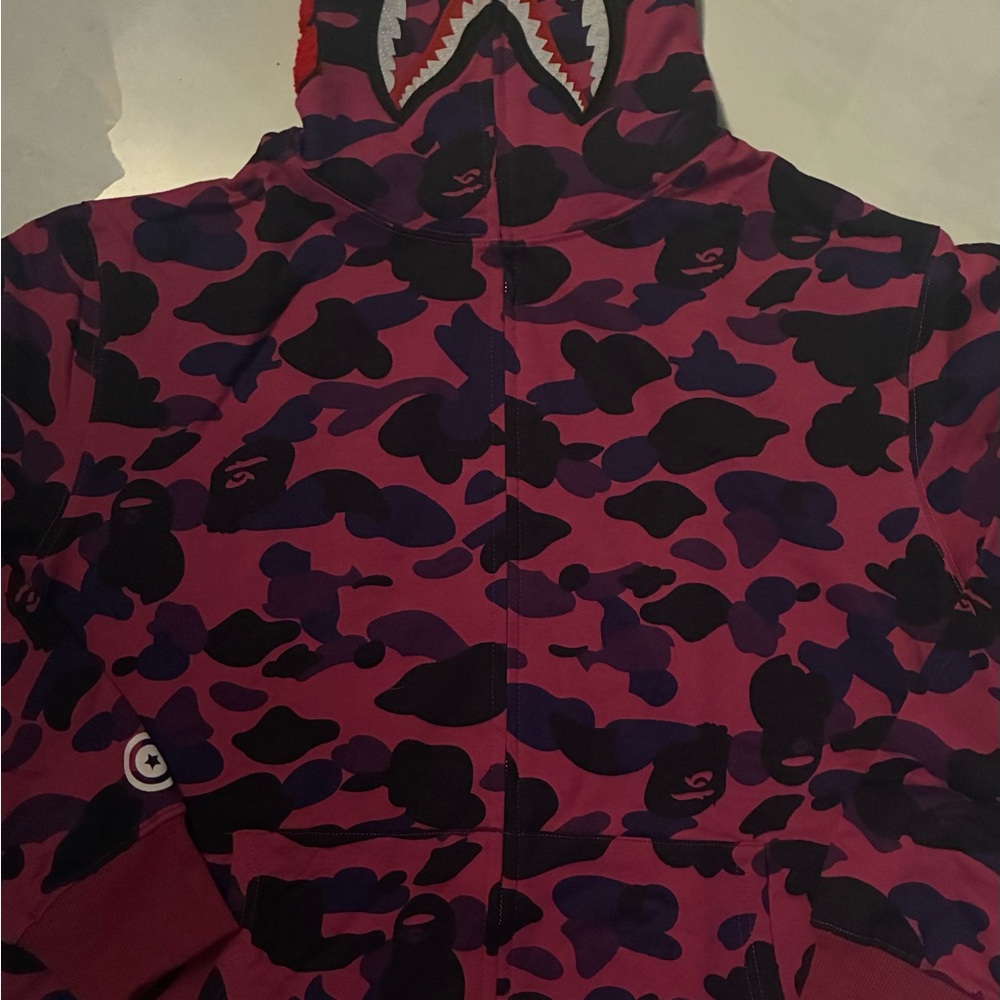 Bape Purple Camo Shark Hoodie